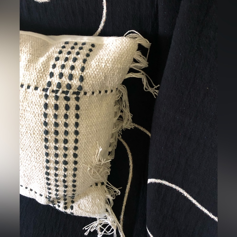 Magnolia Black Clarke Fringe Pillow - Picture 5 of 8